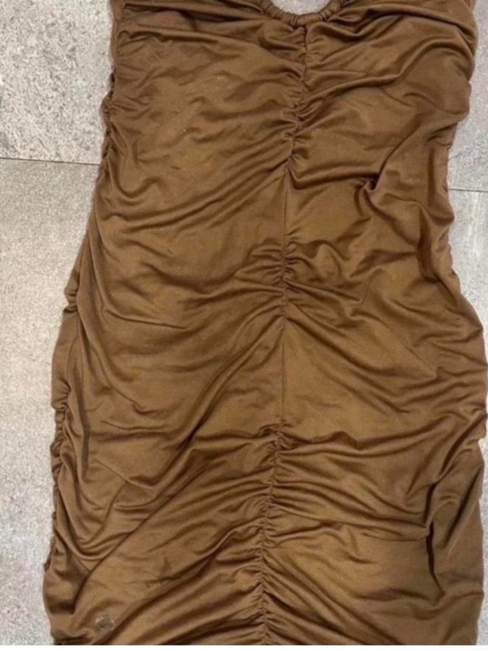 Edikted Chocolate Ruched Bodycon Dress